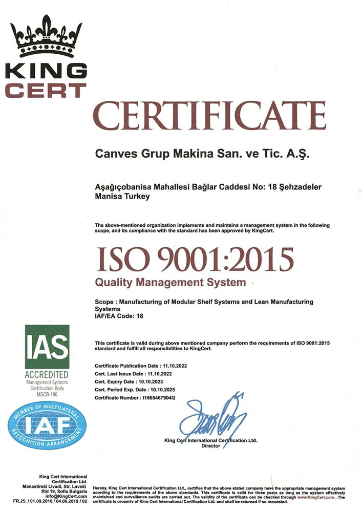 ISO 9001 Certificate